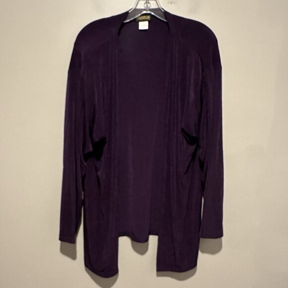 A Touch of Class Vintage Cardigan Top Womens XL Travelers Style Purple Slinky - Picture 1 of 8